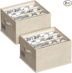 2 Pack Shoe Organizer for Closet, Fits 16-32 Pairs Fabric Shoe Storage Bins Large Shoe Box Storage Containers with Bottom Sup