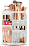 Masirs 360 Rotating Makeup Organizer for Vanity, Adjustable Shelf Height, Large Capacity Cosmetic and Skincare Storage, Lazy 