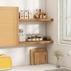 Floating Shelves 30" W x 8" D, Solid Elm Wood Shelves for Wall, 8 Inch Deep Floating Shelves for Home Storage & Display, Rust
