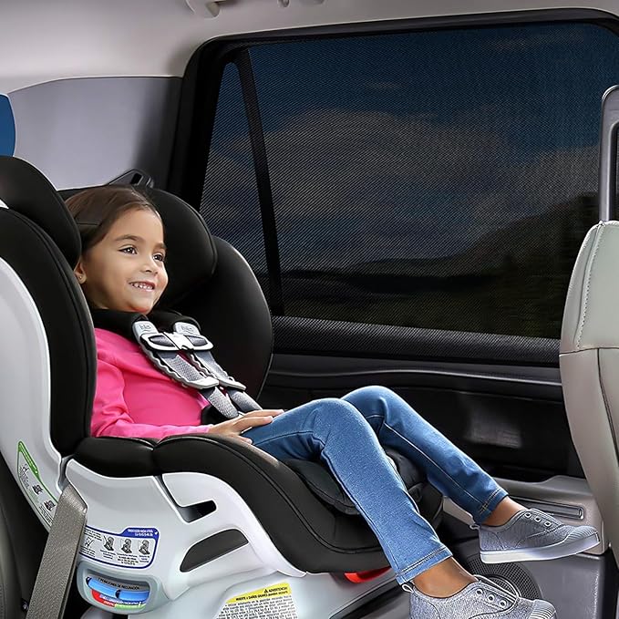 ZATOOTO Car Side Window Sun Shade 4 Pack, Window Shades for Baby Magnetic Mesh Sun Shade Protection from Heat and UV for Sleeping, Camping, Breastfeeding