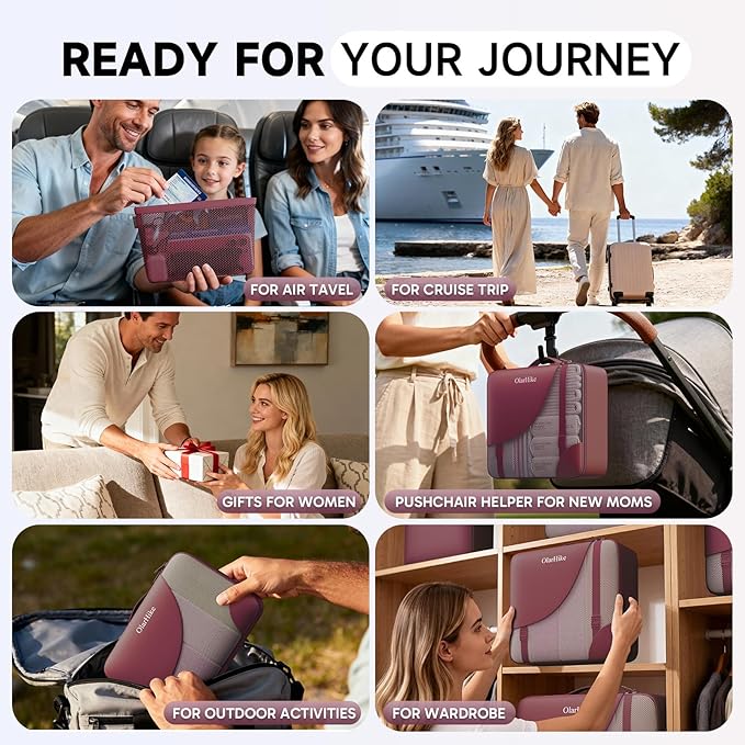 11 Set Packing Cubes for Travel, Gifts for Women Mom Kids, TSA Approved Bags for Makeup, Cosmetic, Toiletry, Suitcase Organiz