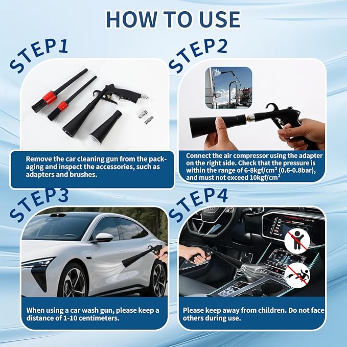 Car Cleaning Gun Detailing Interior Dryer Air Blow Gun|Car Detailing Kit Interior Cleaner|High Pressure Blower Gun|Car Cleani