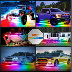 Nilight 4Pcs Aluminum Underglow Neon Accent Strip Lights 396 LEDs Dream Color Door Assist Multi Mode Sound Active Function Music Modes with APP Remote Control Underbody Light Strips for Car Truck RV