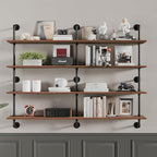 Floating Book Shelves for Wall 4 Tier 70 inch Bookshelf Industrial Pipe Shelving Shelves Bookcase Industrial Bookshelves Pipe