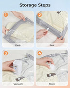 BAGSMART Vacuum Storage Bags with Portable Pump, Travel Space Saver Bags for Clothes, Heavy Duty Compression Bags for Storage