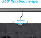 MISSLO 30 Large Pockets Dual Sided Hanging Shoe Rack for Closet Organizer with Rotating Hanger Hanging Shoe Shelves, Black