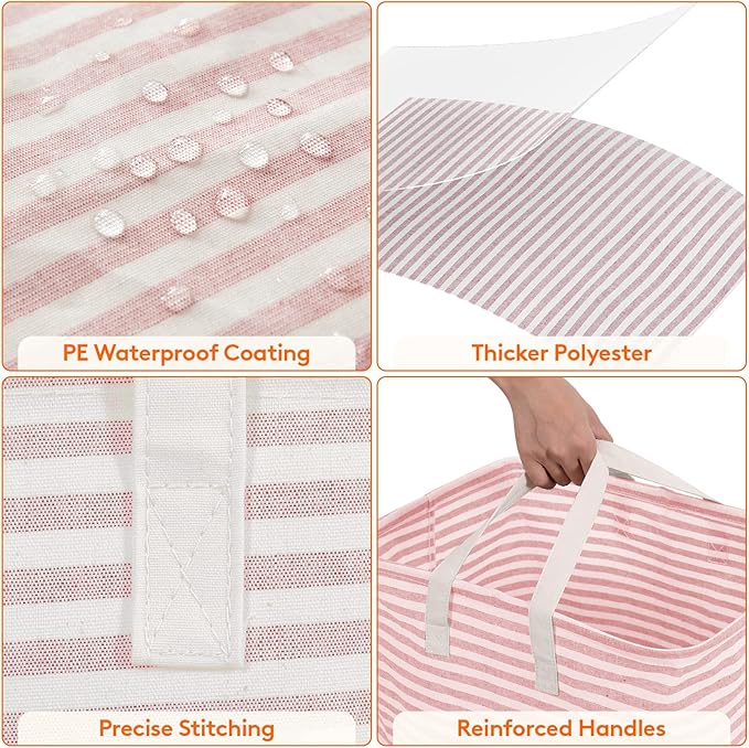 Lifewit 1 Pack Laundry Basket 80L Each, Collapsible Clothes Hamper with Reinforced Handles, Freestanding Waterproof Design fo