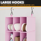 SpaceAid 2 Pack Hanging Closet Organizer and Storage with Dividers, 24 Compartments Hanging Shoe Shelves for Closet, Wardrobe