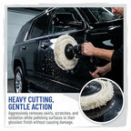 Fasmov 3 Pack Wool Polishing Pad, 7 inch Wool Buffing Pad for Compound Cutting & Polishing, Buffing Pad Kit for Car, Boats, Trucks and RVs Polishing