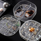 HALAFE Jewelry Box, 3-Layer Acrylic Jewelry Organizer with Cat Shape Handle, Clear Jewelry Boxes for Women Girls, Make up Org