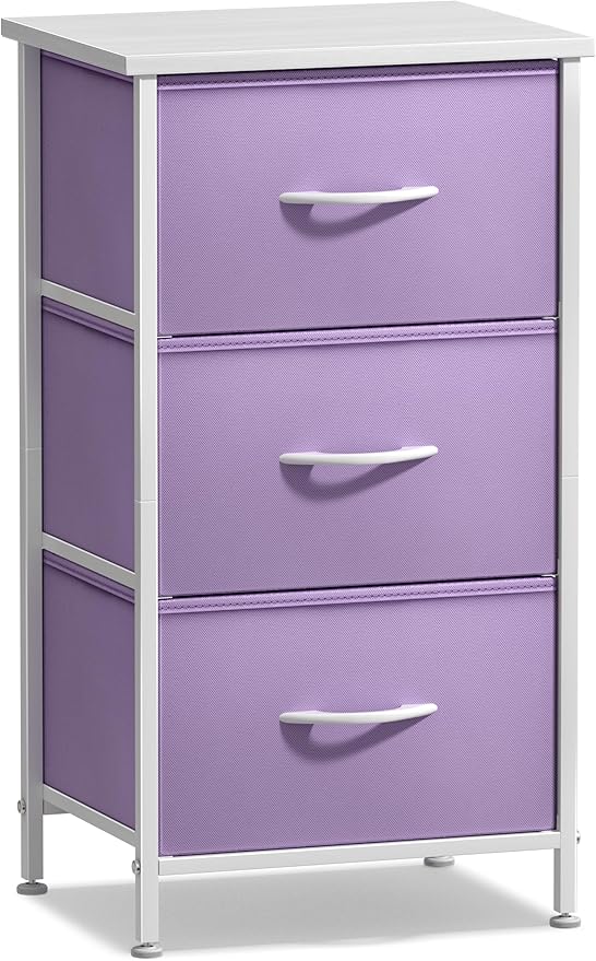 Sorbus Nightstand with 3 Drawers - Bedside Furniture & Accent End Table Chest for Home, Bedroom Accessories, Office, College 