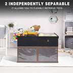 2 Pack Large Toy Storage Box with Clear Lids Collapsible Toy Organizer Chest with Adjustable Dividers Kids Storage Bin Basket