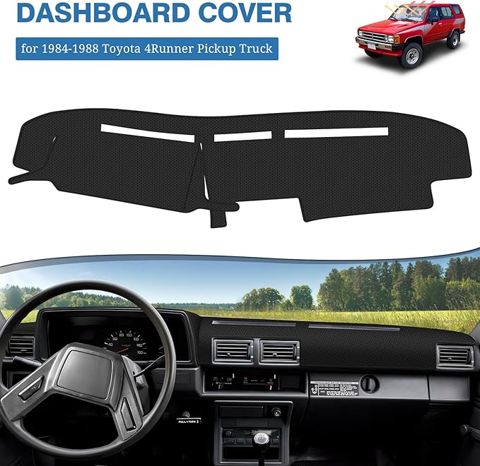 FIILINES Dash Cover for 1984-1988 Toyota 4Runner Pickup Truck, Dashboard Mat Accessories Dash Cover Sunshade Nonslip Mesh Pro