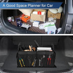 Femuar Car Trunk Organizer, Trunk Storage Organizer with 72L Large Capacity Waterproof Collapsible and 11 Pockets, Trunk Organizer for Suv
