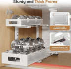 2 Pack 17IN Depth Under Sink Storage Organizer, Large 2-Tier Elegant Mesh Pull Out Shelf for Kitchen and Bathroom Cabinet Org