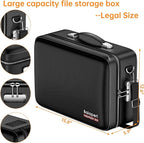 BALAPERI Fireproof Document Box with Fireproof Zipper,File Organizer Hard Case with Lock,Portable Document Safe for Important