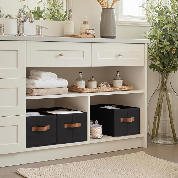 StorageWorks Storage Bins for Shelves, Closet Organizers and Storage Baskets, Fabric Clothes Organizer, Foldable Laundry Bask