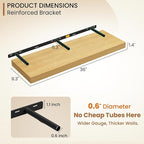 Fun Memories Floating Shelves 36 Inch Long, 9.3Inch Deep Floating Shelves for Wall, Extra Deeper & Thicker Wall Mounted Stora