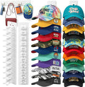 2 Pack Hat Organizer for Baseball Caps,Detachable DIY Hat Rack for Wall Hold Up to 22 Hats,Baseball Cap Organizer Cap Holder 