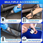THINKWORK Car Cleaning Kit Car Detailing Kit,Car Cleaning Kit Interior Cleaner with High Power Blue Handheld Vacuum Cleaner,B