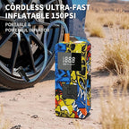 Jump Starter with Air Compressor, 8000A 150PSI Battery Jumper Starter Portable Tire Inflator Pump, 12V Jump Box Car Battery