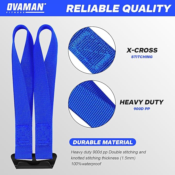 6 Rooftop Cargo Tie Down Hook Straps-Secure Any Car Roof Bag, Roof Rack Cargo Carrier,or Car Top Carrier,Durable and Solid, No Roof Rack Required, Compatible with Most Cars - Registered Patent (Blue)
