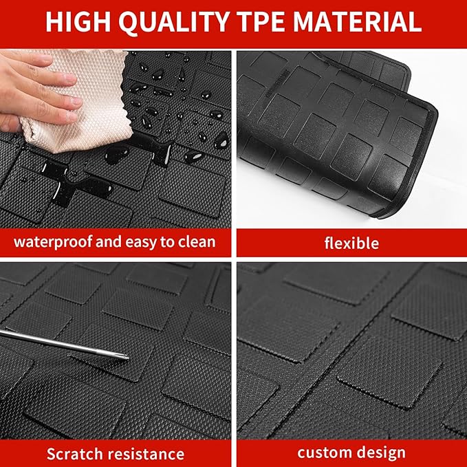 Floor Mats Compatible with 2019-2024 Subaru Forester Cargo Mat Trunk Liner TPE All Weather Back Seat Cover Protector 2023 Forester Accessories (Trunk Mat+Backrest Mats+Floor Mats)