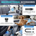 Handheld Vacuum Cordless, 15000PA Strong Suction Hand Held Car Vacuum Cleaner Portable with Multi-Nozzles & Washable Filter, 
