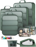 Veken 9/11 Set Compression Packing Cubes for Travel Essentials,Compressible Expandable Large Luggage Suitcase Organizer Bags 
