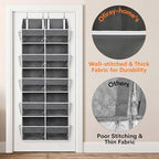 Over the Door Organizer 5 Tiers, Extra Large Behind Door Storage of 10 Compartments, 80 lbs Weight Capacity Over Door Organiz