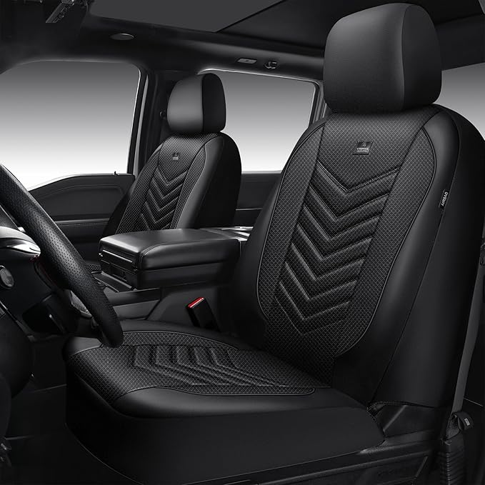 CAR PASS 3D Foam Mesh Leather Car Seat Covers Front Seats, Breathable Two Front Seat Cover for Cars, Comfortable Universal Fi