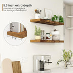 Fun Memories 36Inch Floating Shelves, 9.3Inch Deep Rustic Wall Shelves - Extra Deeper & Thicker Wall Mounted Storage Shelf fo