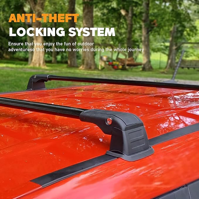 Roof Rack Cross Bar Compatible with Kia Soul 2014 2015 2016 2017 2018 2019 Roof Rack Cross Bars Aluminum Adjustable Roof Rack Rail