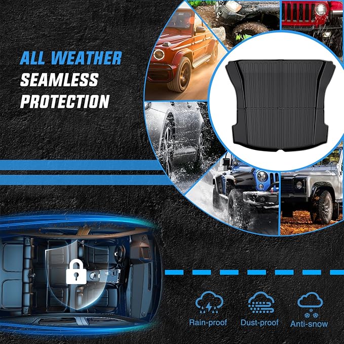 Nilight Cargo Mats for Tesla Model 3 2017 2018 2019 2020 2021 2022 2023,All Weather Protection Heavy Duty Cargo Liners