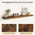 Fun Memories Floating Shelves for Wall, Rustic Wood Wall Mounted Shelves for Bathroom, Bedroom, Living Room and Kitchen, Stor