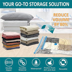 Cozy Essential Vacuum Storage Bags, 80% Compression Vacuum Seal Space Saver Plastic Packaging Bags for Clothes, Blankets, Pil