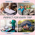 5 Pack Compression Packing Cubes for Travel Space Saving Cubes Luggage Organizer for Suitcase(Plaid,Mixed)