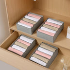4 Packs T-shirt Drawer Organizers for Clothing,5 Grids Compartment Wardrobe Storage Box, Washable Clothes Organizer for Folde