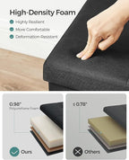 SONGMICS MAZIE Collection - 43 Inches Folding Storage Ottoman Bench, Ottoman Foot Rest, End of Bed Bench, Storage Chest, Load