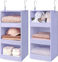 GRANNY SAYS 3 Shelf Hanging Closet Organizers and Storage, Collapsible Closet Storage Organizer with 2 Metal Hooks, Leak-Proo