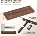 Dreamland 36" Floating Shelves for Wall, 12" Deep Thicker Walnut Floating Shelves, Wall-Mounted Shelves for Bedroom, Living R