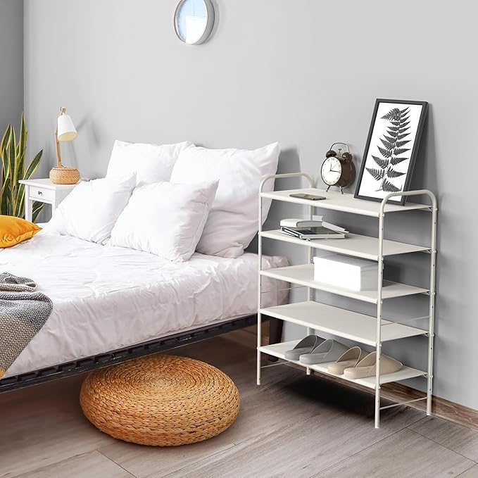 SIMPLE HOUSEWARE 5-Tier Shoe Rack Storage Organizer, White