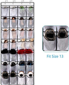 REGELETO 28 Large Pocket Over the Door Shoe Organzier, Hanging Shoe Rack for Door Large Capacity Shoe Organizer Holder with 4