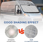 Windshield Sun Shade 3 Set for 2014-2024 Ram ProMaster, Insulated Front Seat Side Sunshade for All Seasons, Blockout UV Reflector Privacy Protection