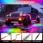 Underglow LED Lights for Cars 180 LEDs RGBI Neon Accent Strip Lights with 16 Million Colors DIY & Music Mode Underbody Exterior Lights Kit for RV SUV Truck Boat 12V