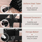 Portable Closet, Easy Assembly, Large Capacity Wardrobe Closet, Sturdy and Stable Clothes Rack with Shelves 4 Storage Baskets