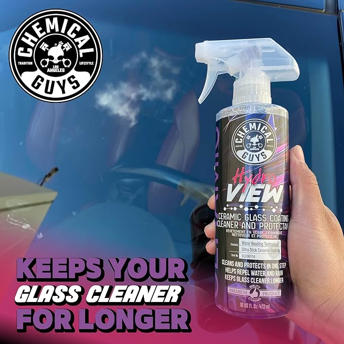 Chemical Guys HydroView Ceramic Glass Cleaner & Coating - Cleans & Adds Hydrophobic Protection, Car Window Cleaner for Glass,