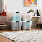 IRIS USA 72 QT Plastic Storage Box with Lid and Latches - 8 Pack - BPA-Free, Discreet Organizing Solution, Durable Nestable S