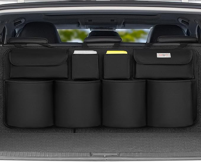 SURDOCA Car Trunk Organizer, LARGE CAPACITY Car Storage Bag with 8 Pockets, 7X Upgraded Trunk Storage Organizer for Car, SUV, Truck, MPV