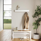 Kazai. Wall-Mounted Coat Rack 'Toke' - Modern Design Coat Rack with Hidden Wall Hooks - Solid Wood Veneer Panel Coat Hanger -